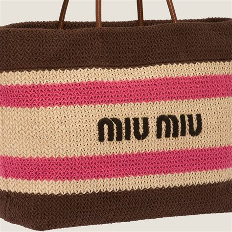 miu miu woven fabric tote bag|farfetch miumiou bags.